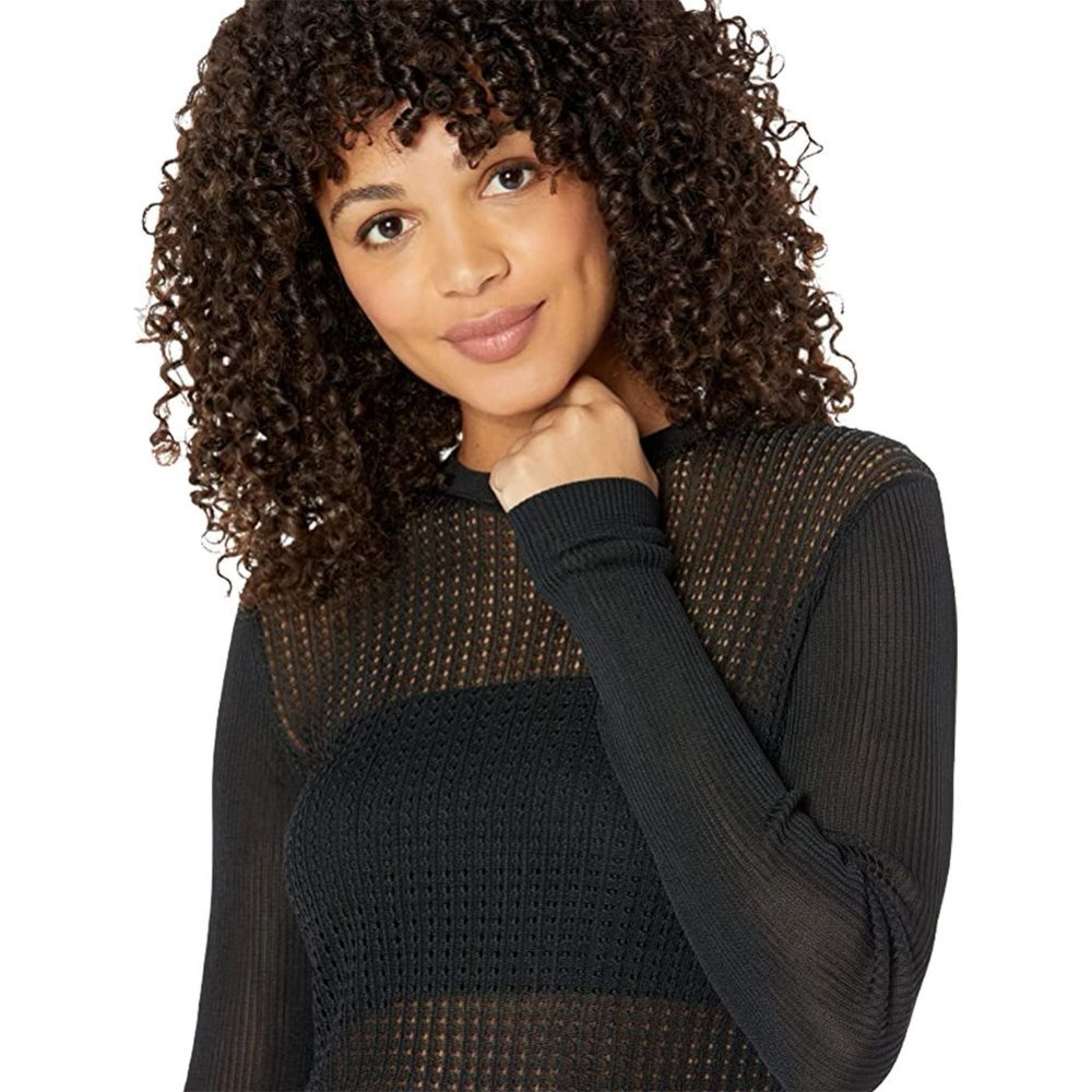 FREE PEOPLE H20 Crew Neck Sheer Long Sleeve Pullover Cropped Top - M - Picture 3 of 3